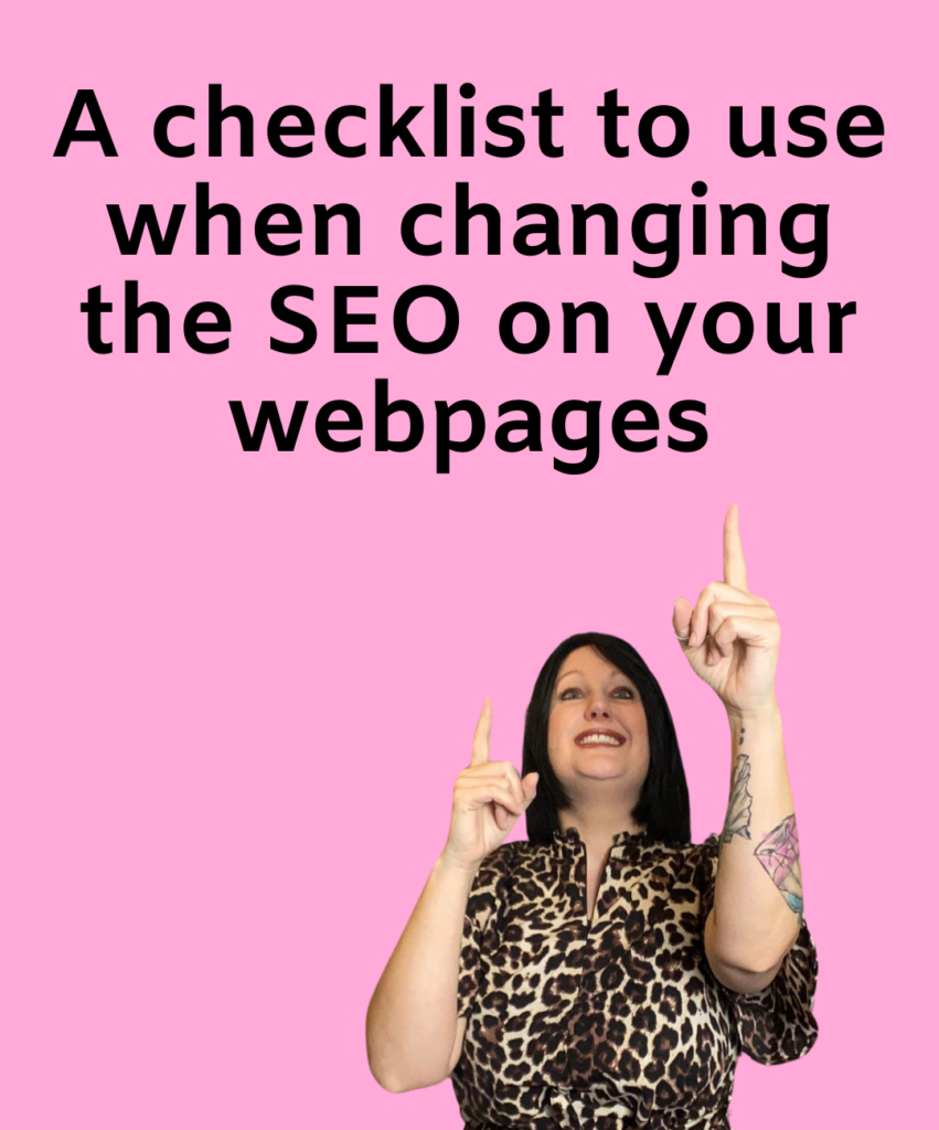 Free resources included in the SEO training - SEO checklist for webpages